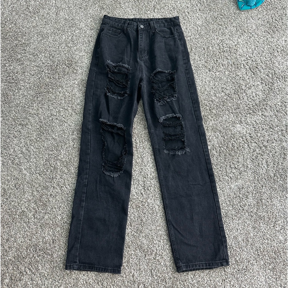 Black Distressed Jeans